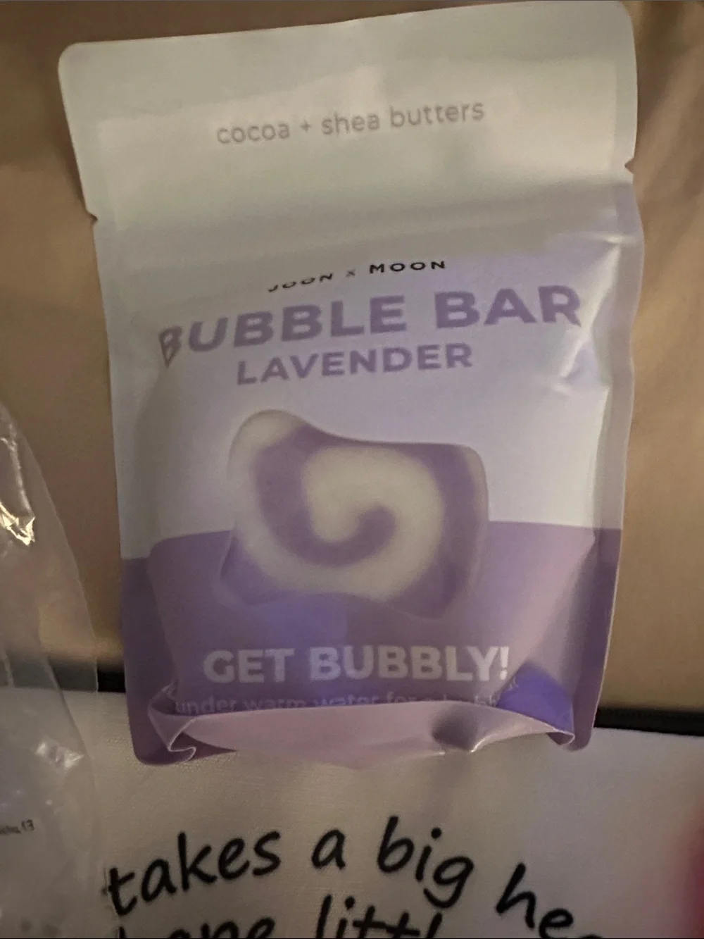 Pink Shimmer Body Wash + Lavender Bubble Bar & Body Cream , loofah and bag